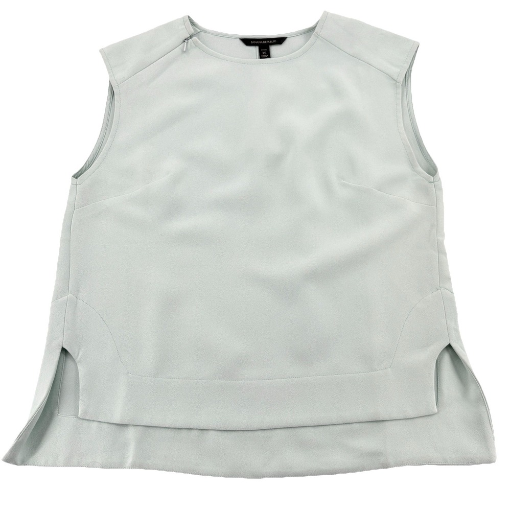 NWT Banana Republic Top Women Petite XS Blouse Mint Green Minimalist Clean